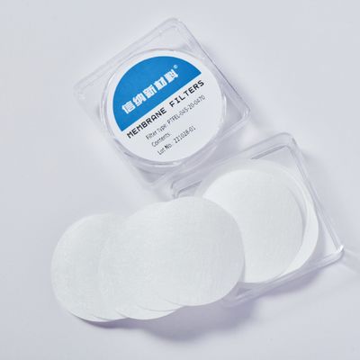 Qualität  Hydrophobic Polytetrafluoroethylene PTFE Membrane Disc Filter 0.45µm 25mm Dia usine